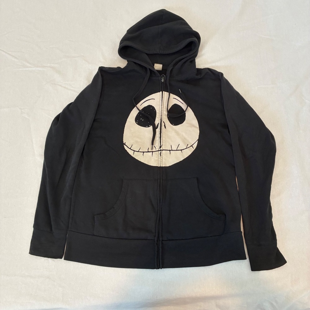 Disney Hoodie Medium Black Jack Skellington Nightmare Before Christmas Zip